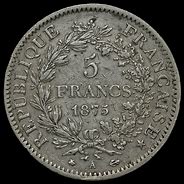 Image result for 1875 5 Francs Silver Coin