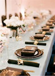 Image result for Black and Gold Tablescape