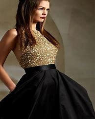 Image result for Gold and Black Dress for Women