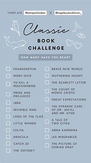 Image result for Book Challenge List