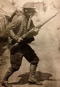 Image result for WW1 Soldier with Gas Mask Canister