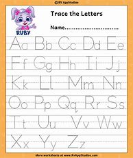 Image result for Tracing Letters A to Z
