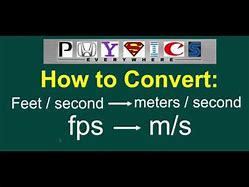 Image result for Meters per Second to FPS