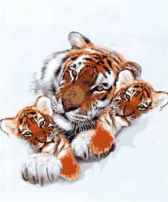 NeedlepointUS: Tiger and Cubs Cameo - Collection d'Art Needlepoint ...
