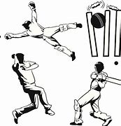 Image result for Cricket Bat and Ball and Stumps Line Drawing