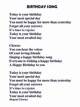 Image result for Happy Birthday Song Lyrics