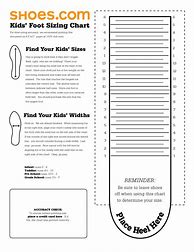Image result for Toddler Foot Size Chart Printable