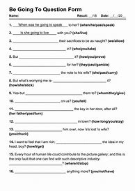 Image result for Grammar Worksheet About Questions with Be