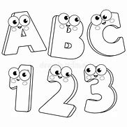 Image result for ABC and 123 Coloring Pages