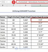 Image result for Feet and Inches Excel