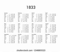 Image result for Calendar 1833