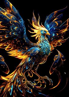 'Colorful Phoenix' Poster, picture, metal print, paint by Kante Dino ...