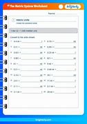Image result for Metric System Sheet