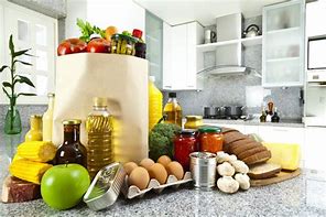 Image result for Kitchen Counter with Groceries
