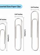 Image result for Paper Clip Sizes Chart