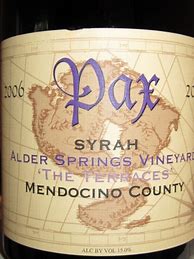 Image result for Pax Syrah The Terraces Alder Springs