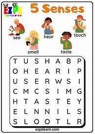 Image result for Five Senses Word Search