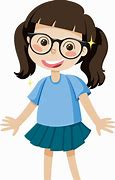 Image result for Cartoon Girl with Glasses Painting Clip Art