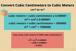 Image result for Meter to Cubic Centimeter
