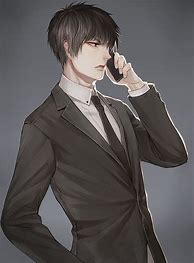 Image result for Black Suit Anime Man