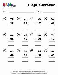 Image result for Math Subtraction 2-Digit Worksheets