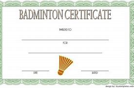 Image result for Badminton Certificate