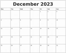 Image result for 2023 Calendar Printable December 2023