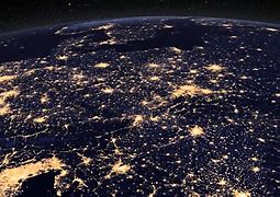 Image result for Satellite View of Earth at Night