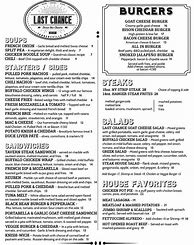 Image result for First Chance Kersey PA Menu