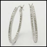 Image result for sterling silver hoops earring with diamond