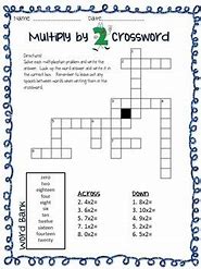 Image result for Multiplication Table Crossword Puzzles