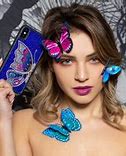 Image result for A Blue Butterfly Phone Case with Crystals