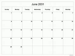 Image result for June 2031 Calendar