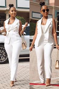 Image result for All White Pant Suits