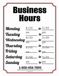 Image result for Business Hours Sign Blank