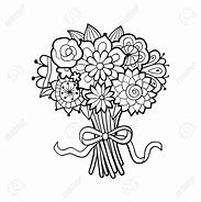 Image result for Flower Bouquet Clip Art Black and White