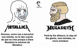 Image result for Megadeth Metallica Cheems Meme