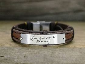 Image result for Bracelets with Engraved Signature