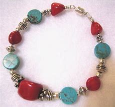 Image result for Red Turquoise Beaded Bracelet