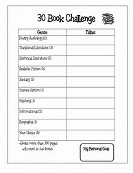 Image result for 30 Book Challenge Template