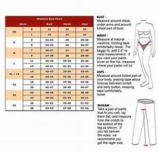 Easy To Read Pant Chart For Numeric Size Alphabetical