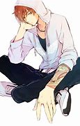 Image result for Cool Anime Boy Sitting