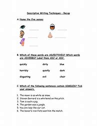 Image result for Descriptive Writing Worksheets for Grade 7
