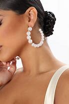 Image result for Gold Hoop Earrings with Pearls