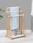 Image result for Free Standing Bamboo Towel Rack