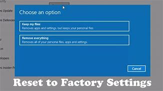 Image result for Factory Reset Windows 10