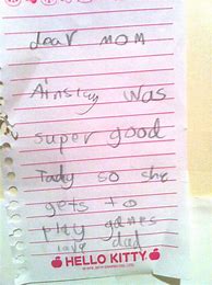 Image result for Fake Parent Note From Kids