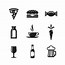 Image result for Black and White Food Icons