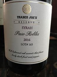 Image result for Trader Joe's Syrah Reserve Paso Robles