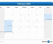 Image result for February 2000 Calendar
